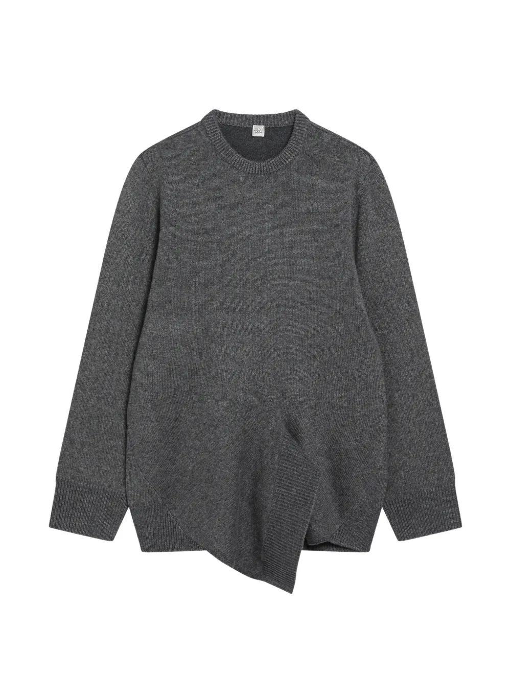TOTEME asymmetric cashmere knit grey melange sweater