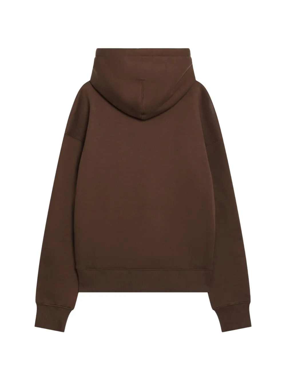 AMI Paris Brown cotton hoodie with embossed Ami de Coeur Bruin