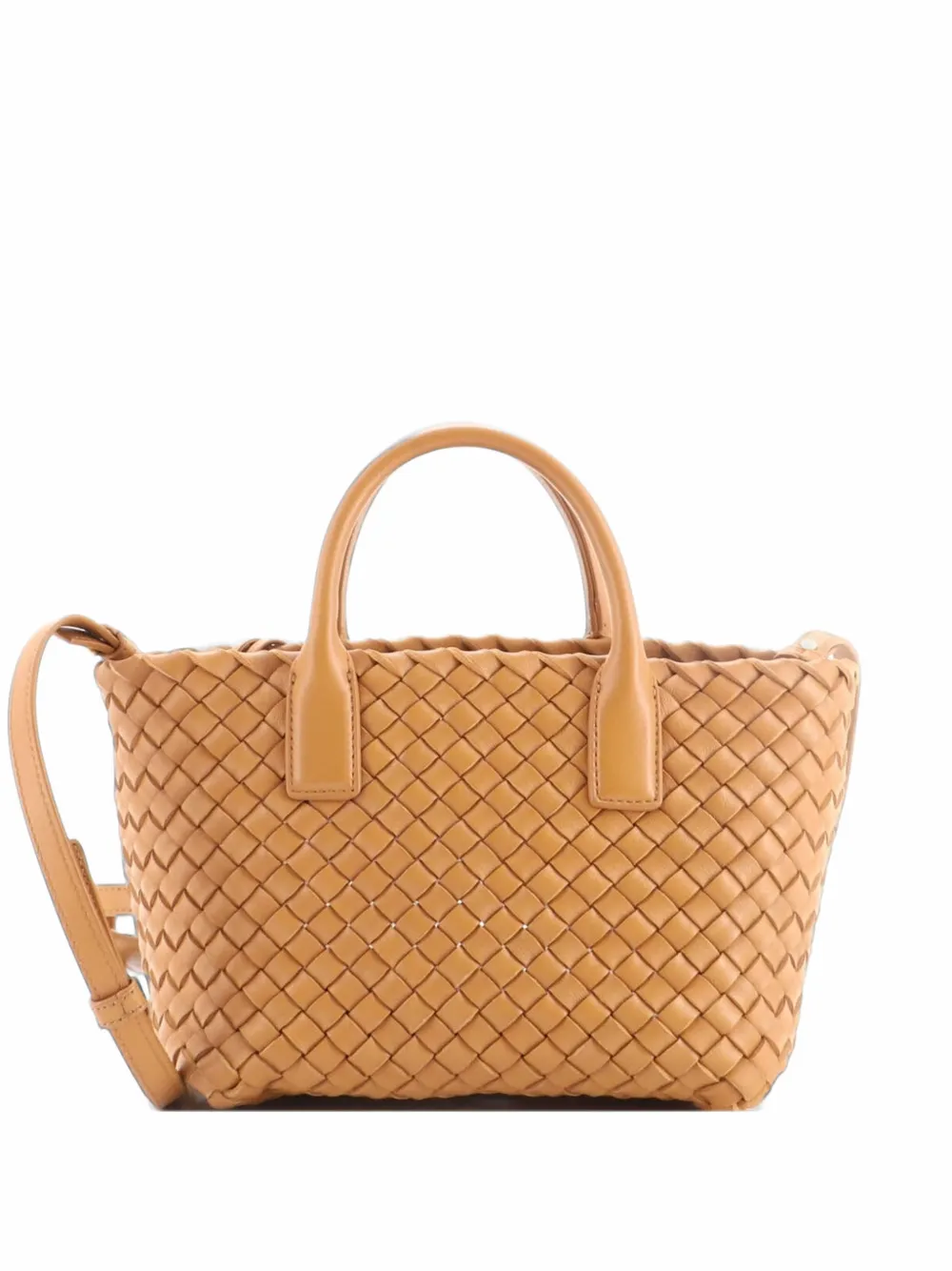 Bottega Veneta Pre-Owned Mini Cabat Intrecciato Tote Bag aus Nappaleder - Braun