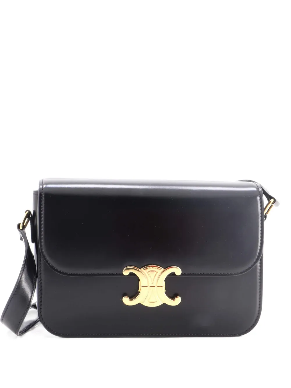 Celine Pre-Owned Triomphe Shoulder Bag Smooth Calfskin Medium crossbody bag - Black