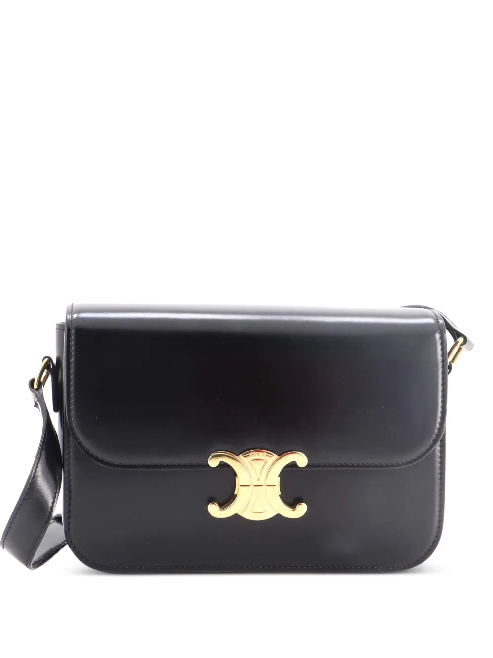 Celine Pre-Owned Triomphe Shoulder Bag Smooth Calfskin Medium crossbody bag - Nero