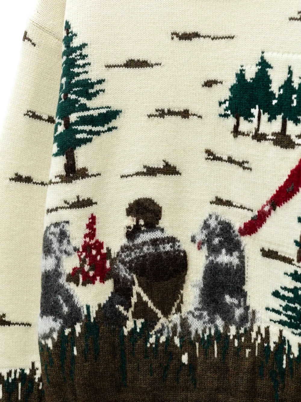 Junya Watanabe patterned-intarsia wool sweater Wit