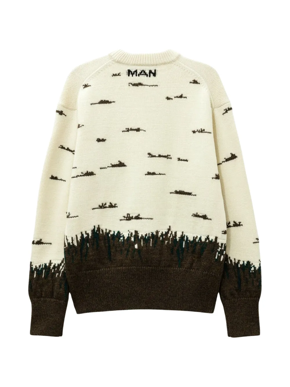 Junya Watanabe patterned-intarsia wool sweater Wit
