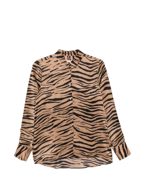Robert Friedman zebra-print silk shirt