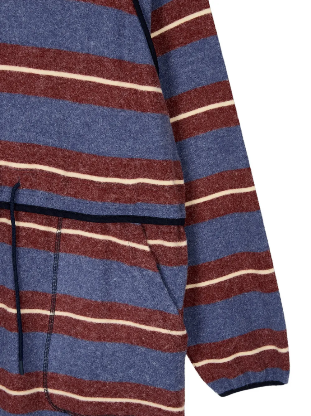 TOMBOY striped hooded maxi dress Blauw