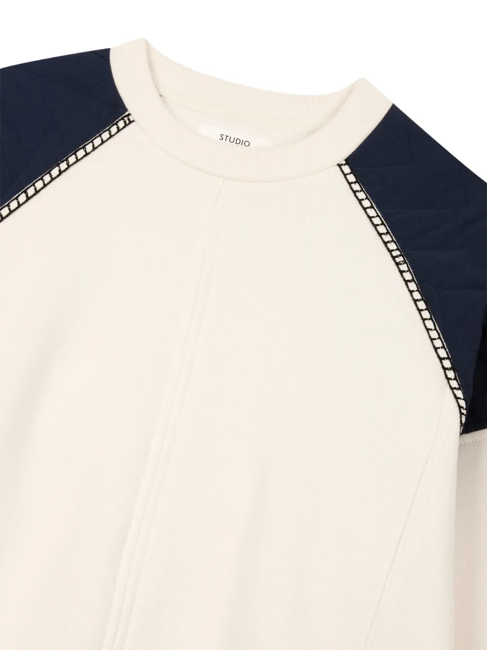 TOMBOY quilted raglan-sleeve sweatshirt Beige