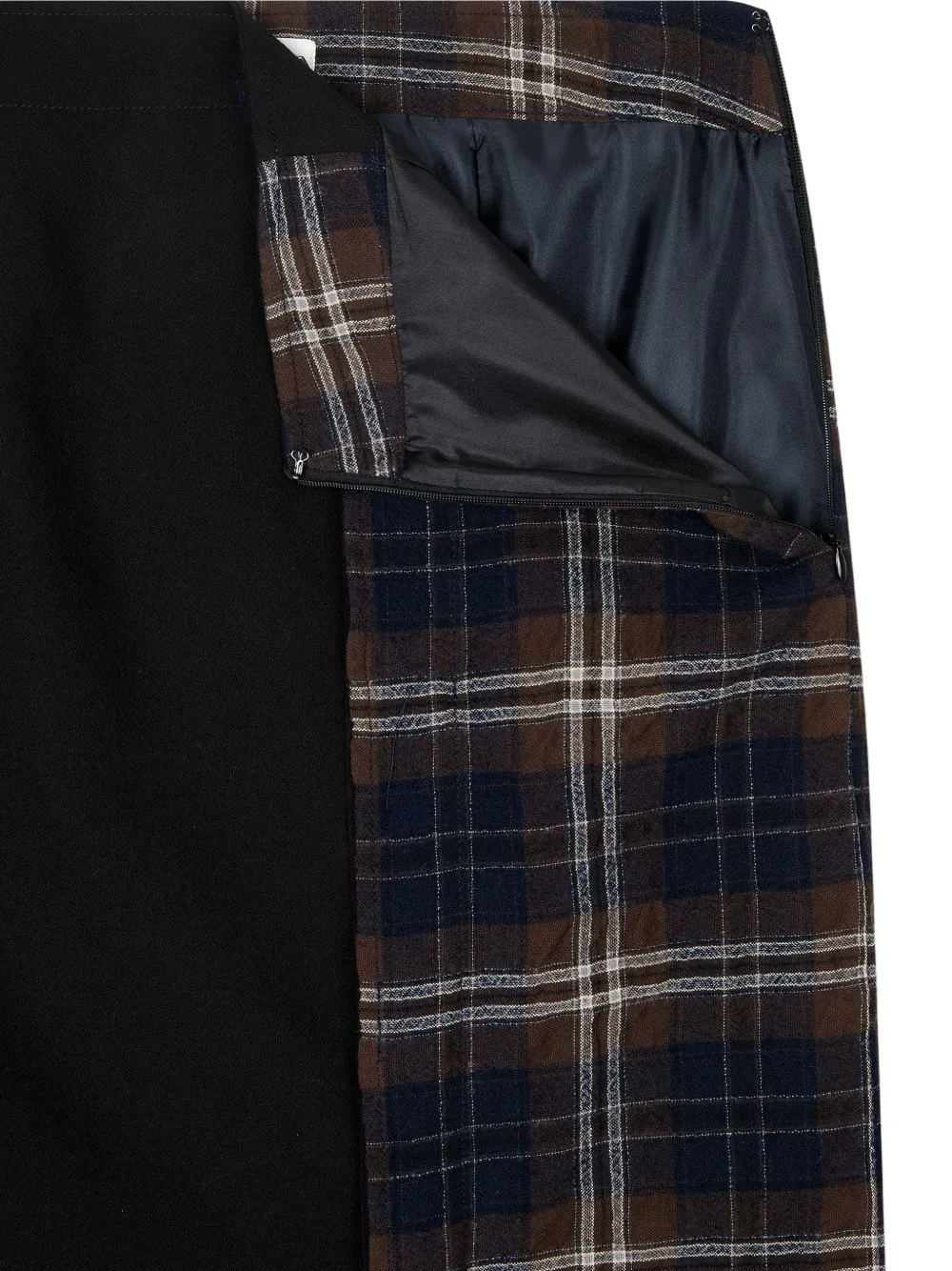 TOMBOY check-pattern A-line maxi skirt Zwart