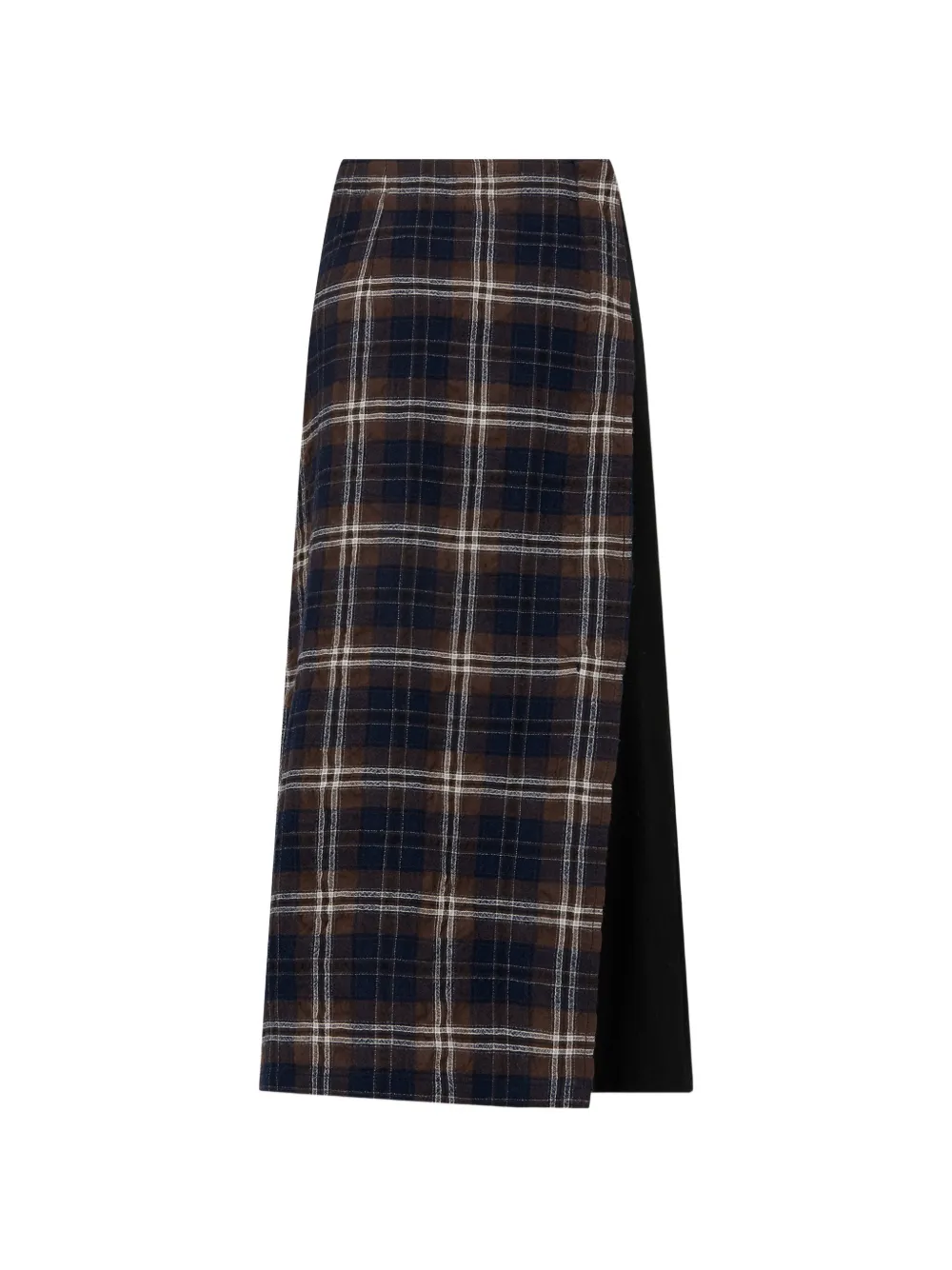 TOMBOY check-pattern A-line maxi skirt Zwart