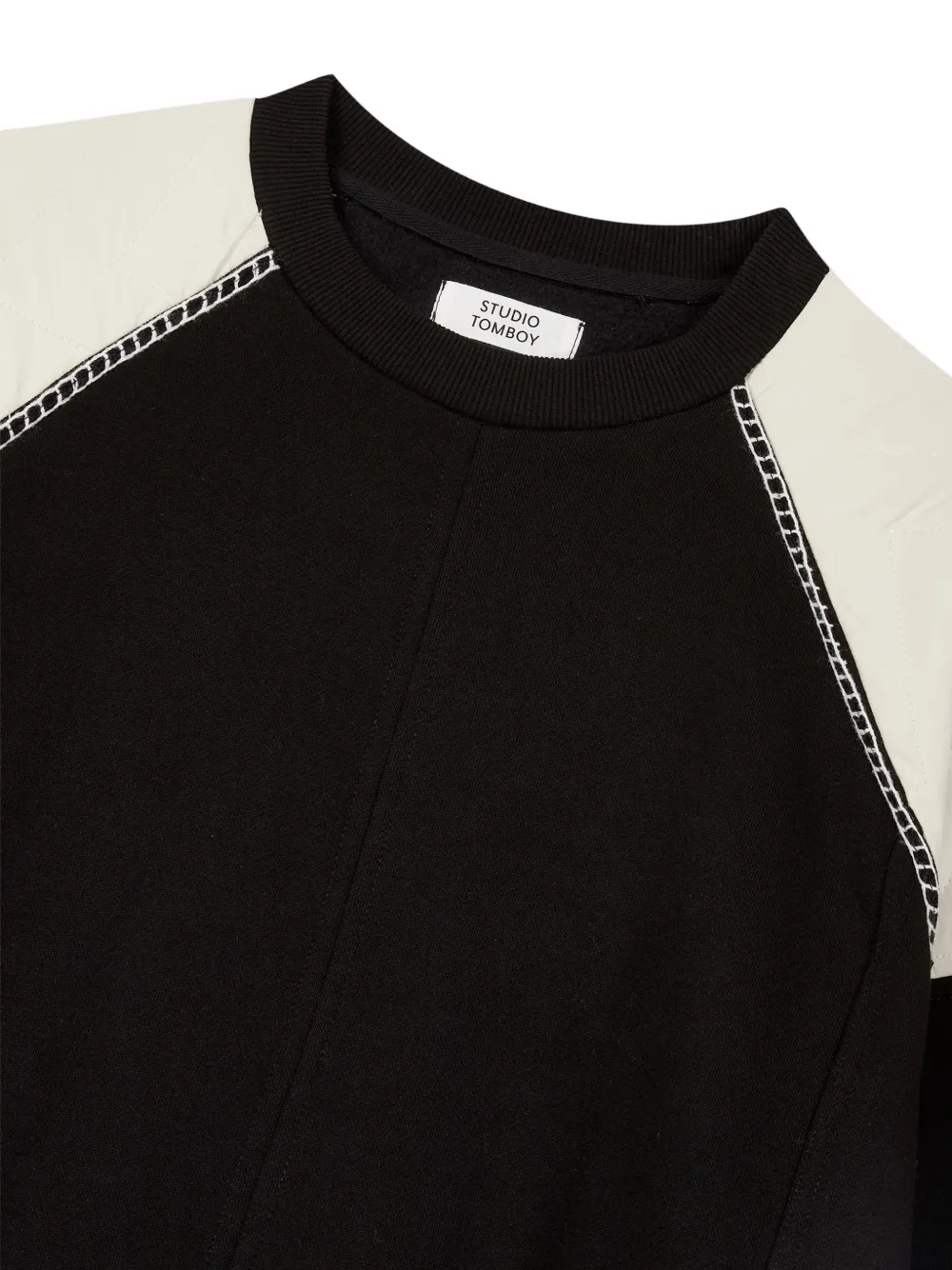 TOMBOY quilted raglan-sleeve sweatshirt Zwart