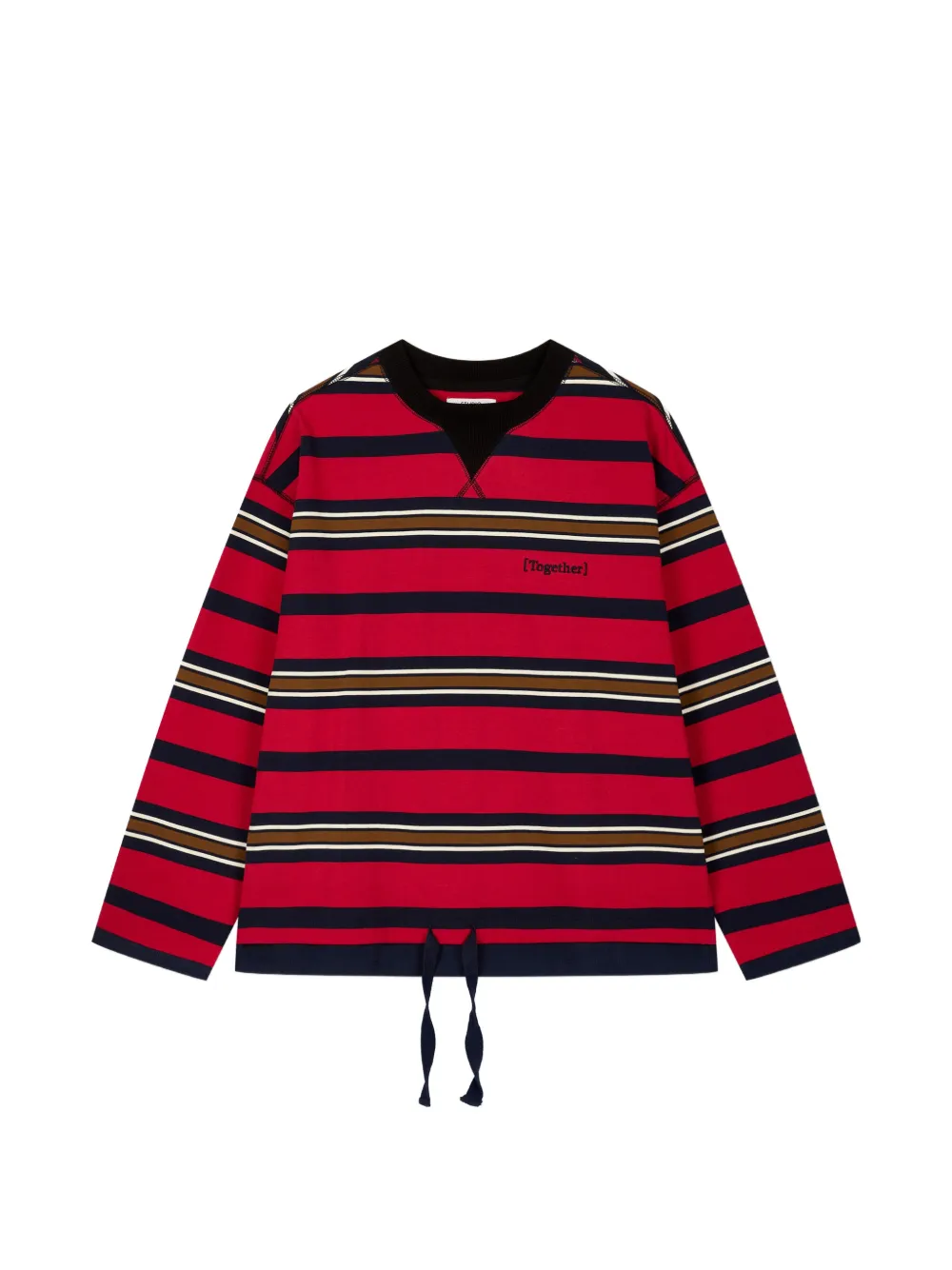 TOMBOY adjustable-hem striped sweatshirt - Rot