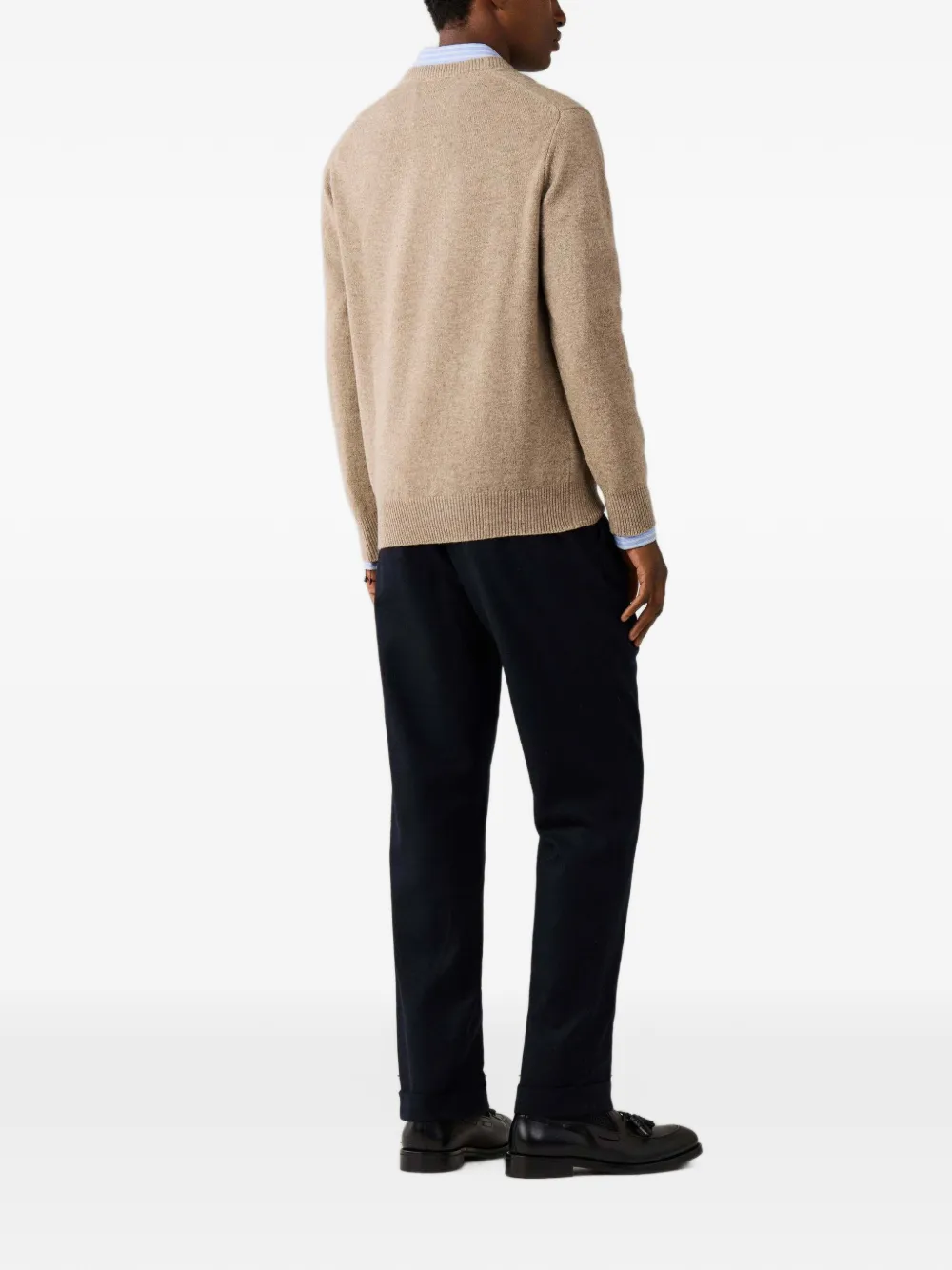 Hackett London V-neck lambswool sweater Beige