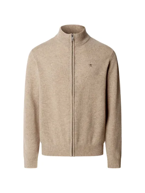 Hackett London cárdigan de lana de cordero con cremallera