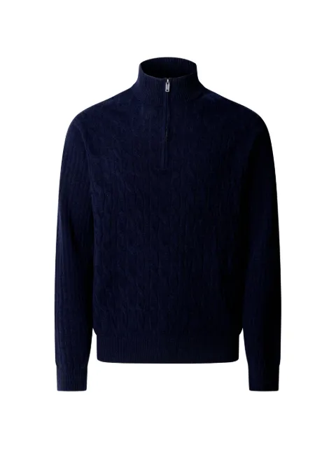 Hackett London cable-knit quarter-zip sweater