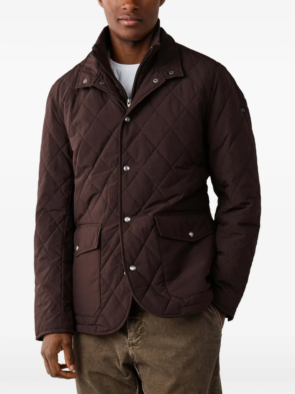 Hackett London Paddock diamond-quilted jacket Bruin