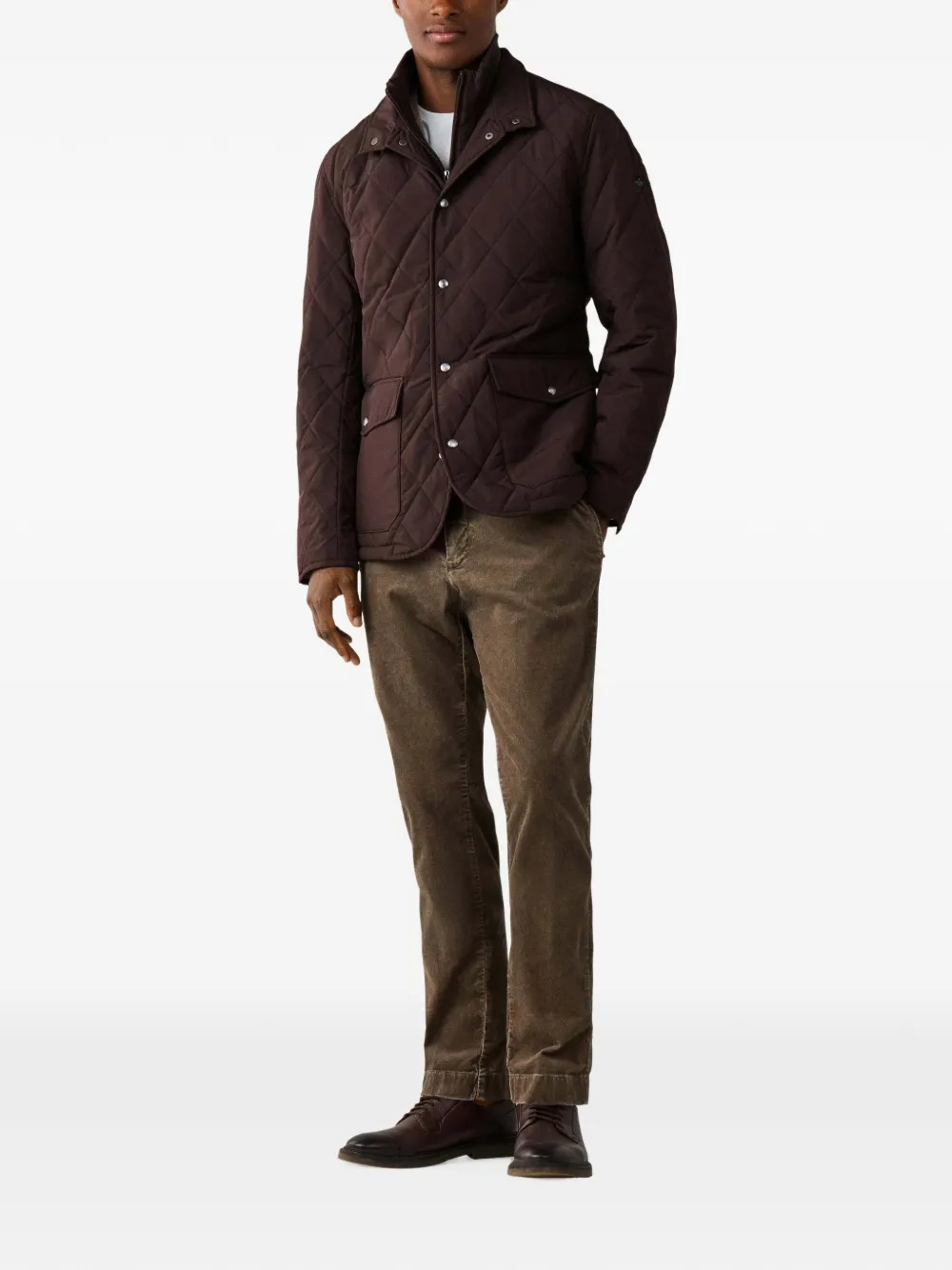 Hackett London Paddock diamond-quilted jacket Bruin