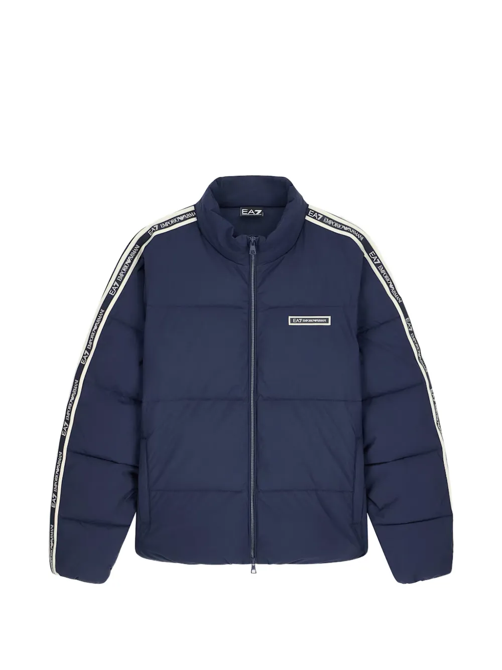 Ea7 Emporio Armani logo-tape padded jacket Blauw
