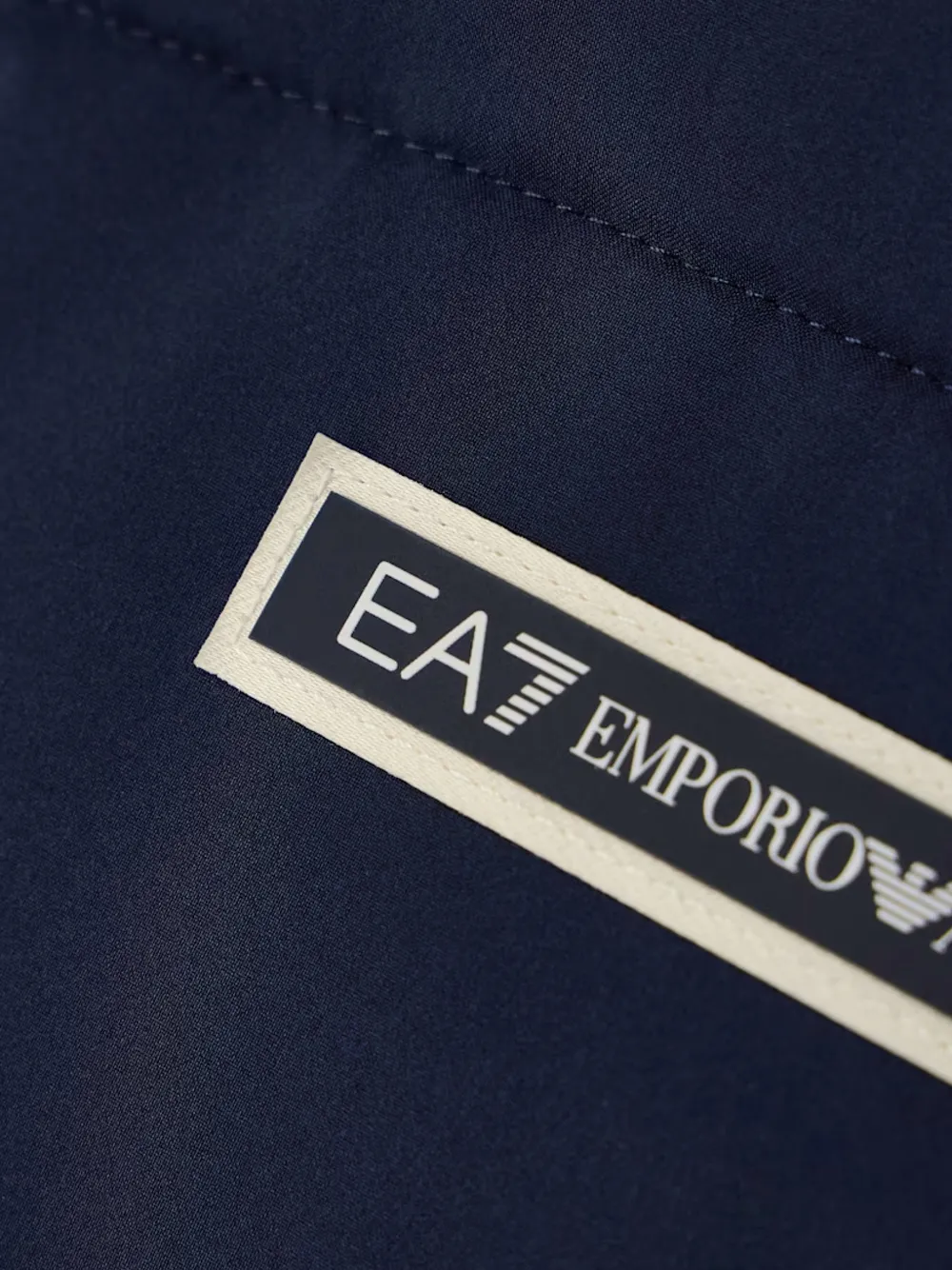 Ea7 Emporio Armani logo-tape padded jacket Blauw