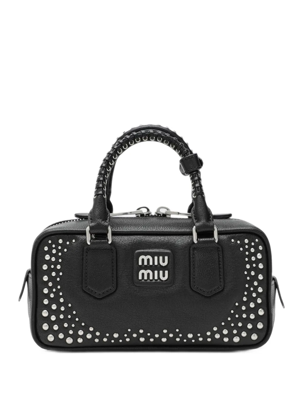 Miu Miu Arcadie studded leather bag - Schwarz