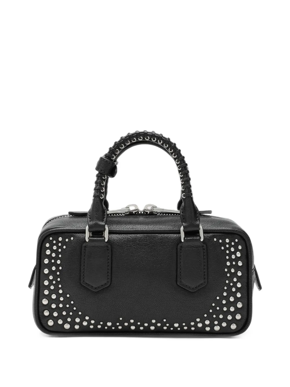 Miu Arcadie studded leather bag Zwart