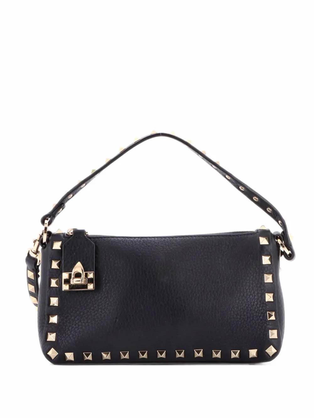 Valentino Garavani Pre-Owned Kleine Rockstud Zip Schultertasche - Schwarz