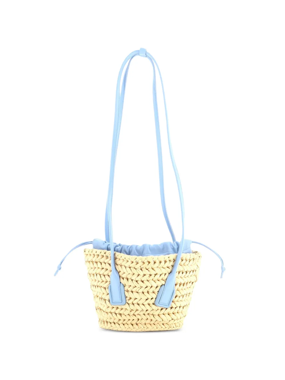 Bottega Veneta Pre-Owned Arco Basket Bag Raffia with Leather Small shoulder bag - Blu