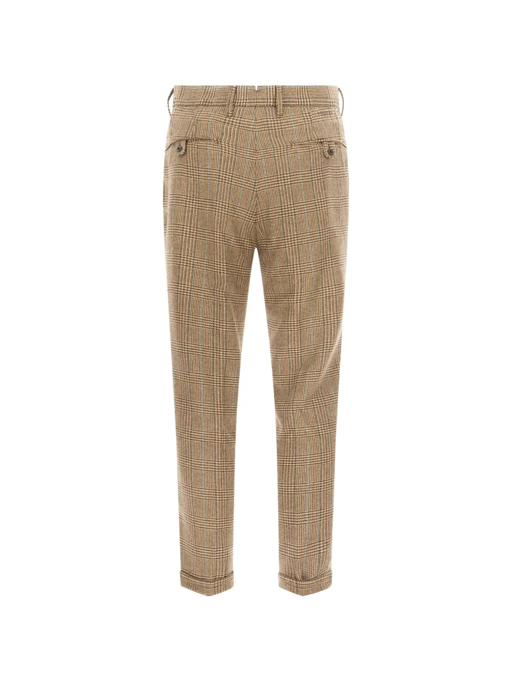 Incotex Prince of Wales check pleated trousers Bruin