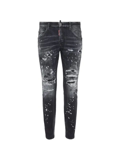 DSQUARED2 black denim white marks skater jeans