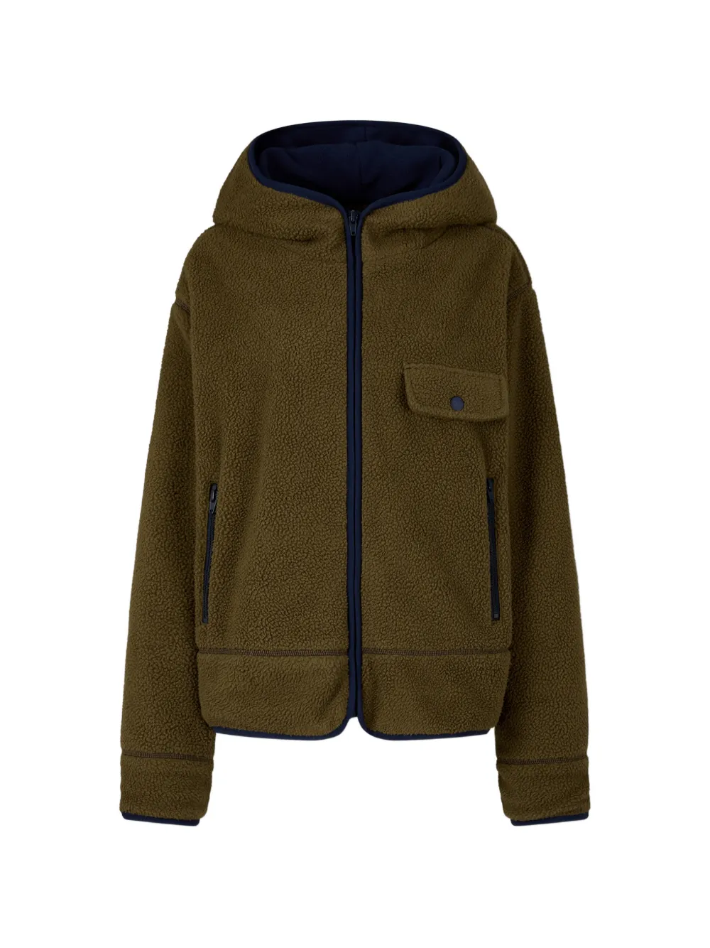 TOMBOY hooded shearling-effect jacket - Grün