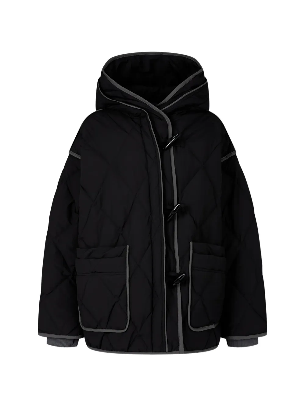 TOMBOY Steppjacke mit Kontrastbesatz - Schwarz