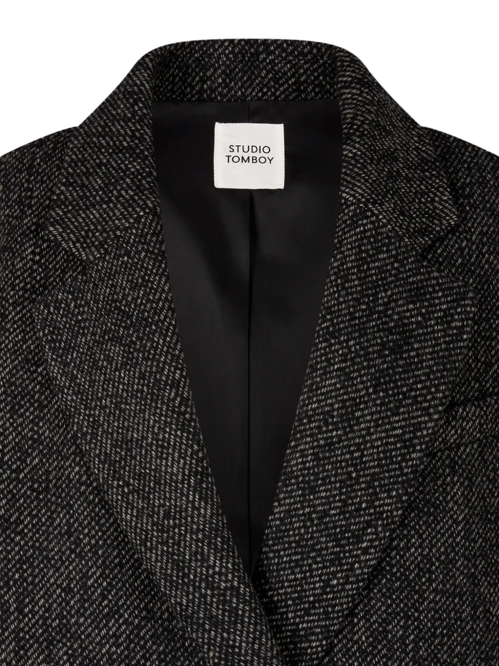 TOMBOY mélange-effect oversized blazer Zwart