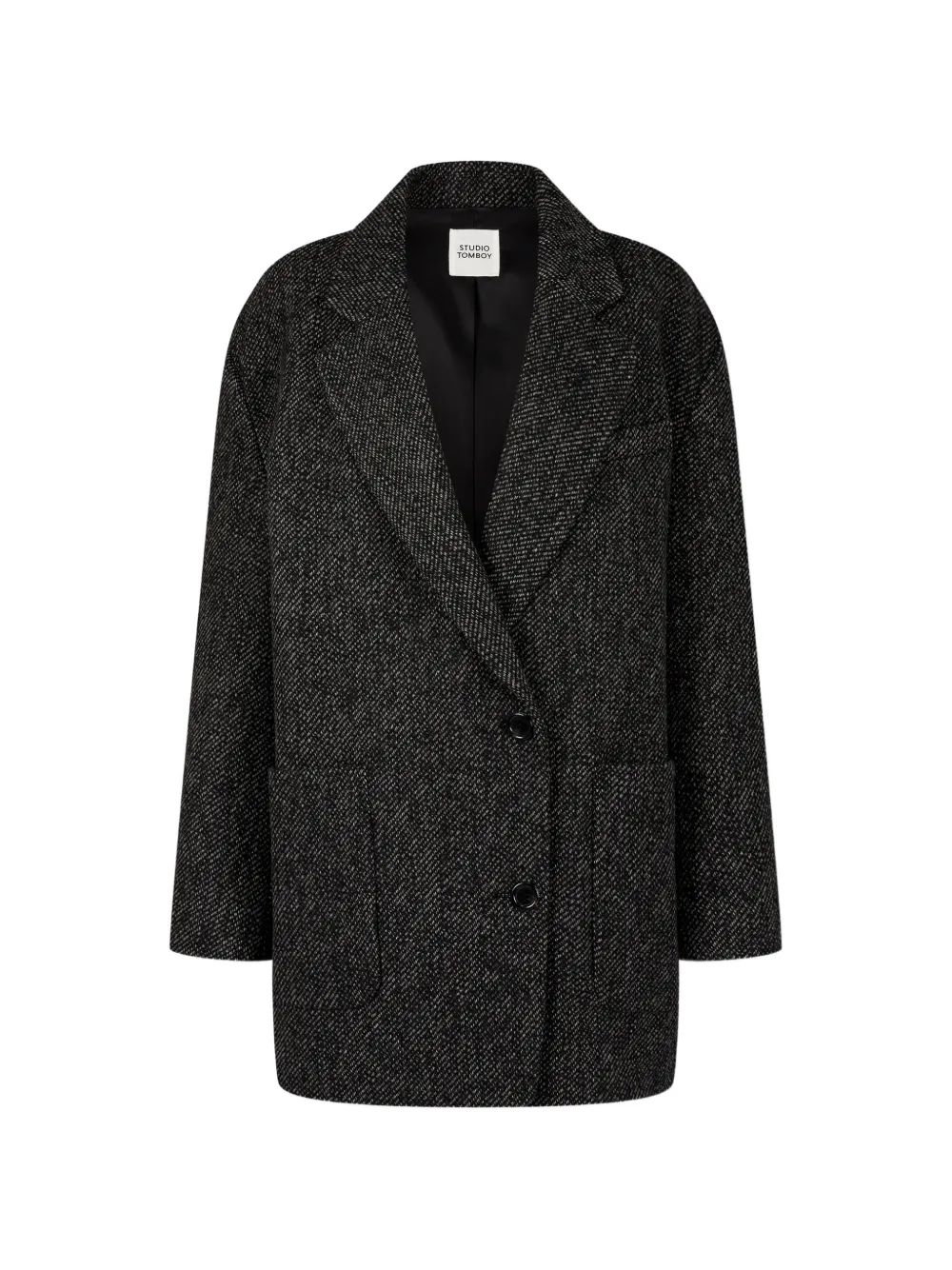 TOMBOY mélange-effect oversized blazer - Schwarz