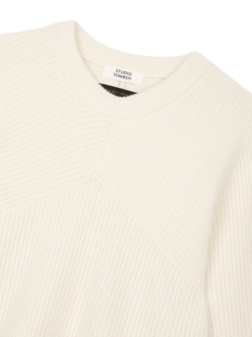 TOMBOY ribbed-knit cropped sweater Beige