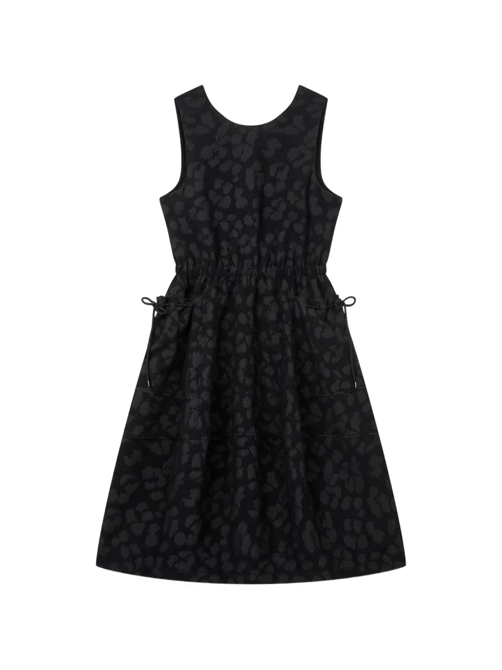 TOMBOY patterned-jacquard sleeveless midi dress Zwart