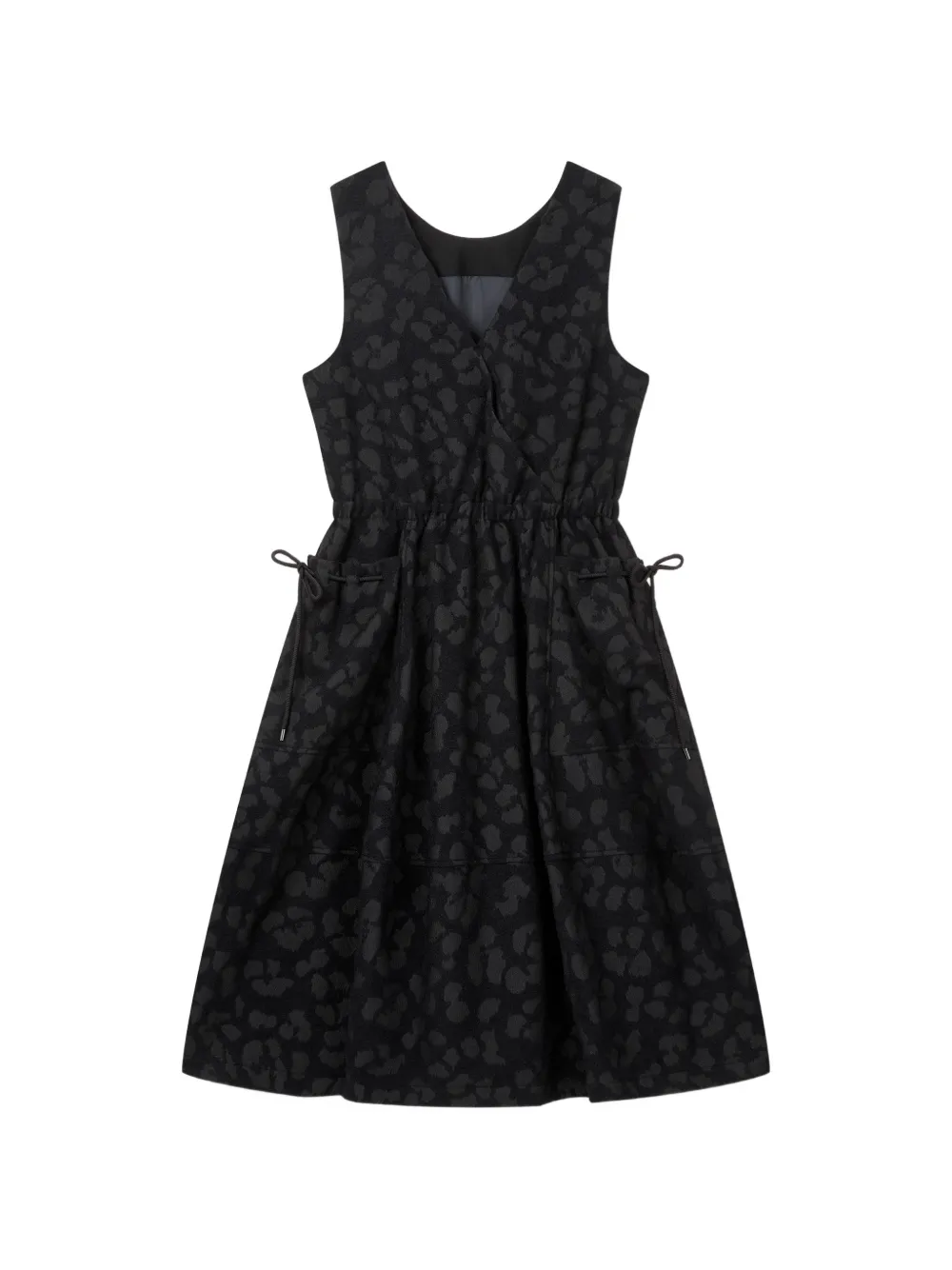 TOMBOY patterned-jacquard sleeveless midi dress - Nero