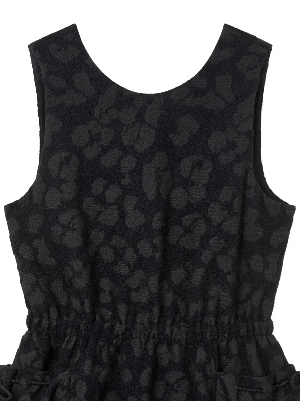 TOMBOY patterned-jacquard sleeveless midi dress Zwart
