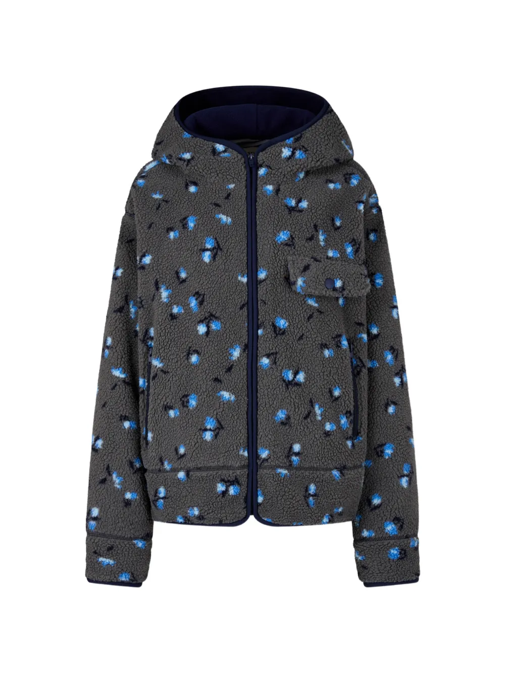 TOMBOY floral-print hooded jacket - Grau