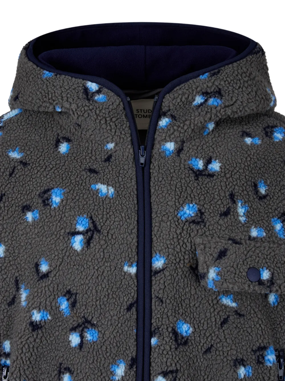 TOMBOY floral-print hooded jacket Grijs