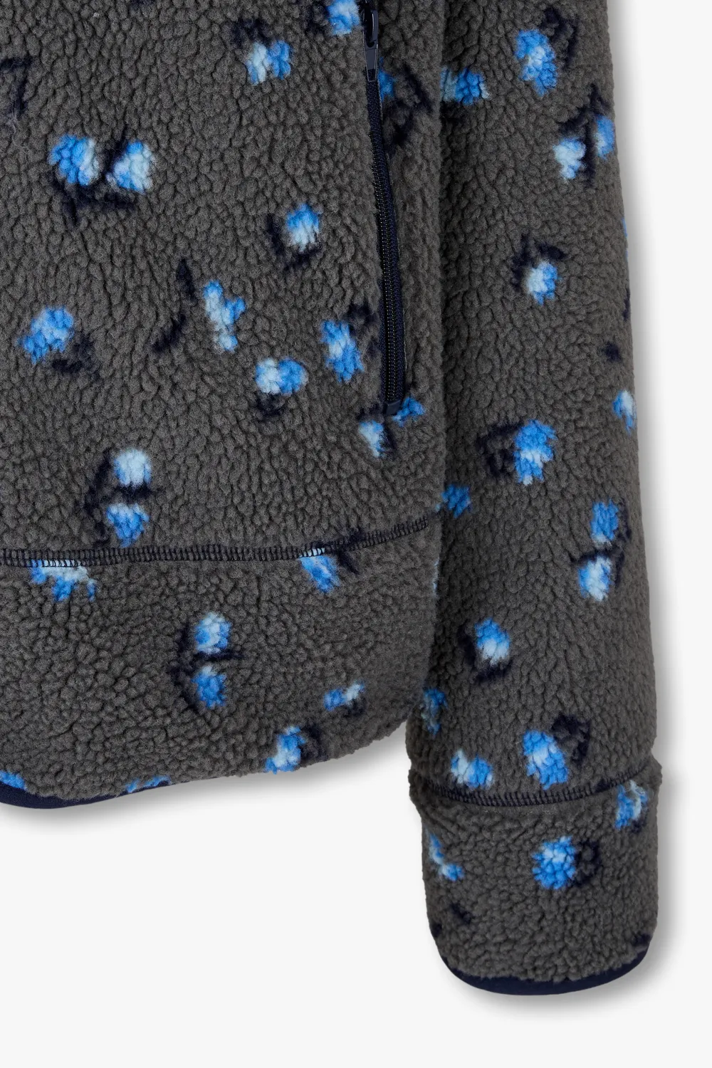 TOMBOY floral-print hooded jacket Grijs