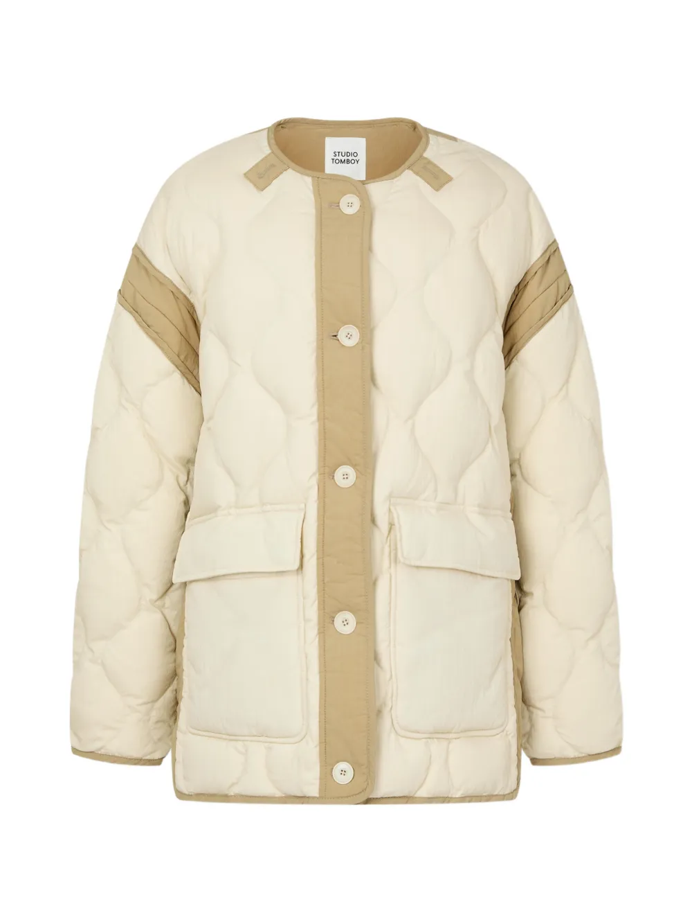 TOMBOY quilted panelled jacket - Nude