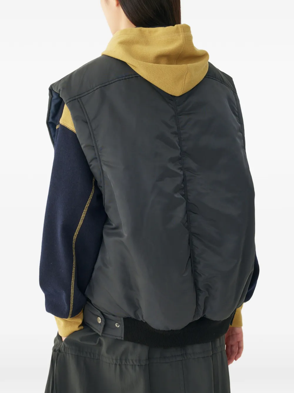 TOMBOY ribbed-trim padded gilet Grijs