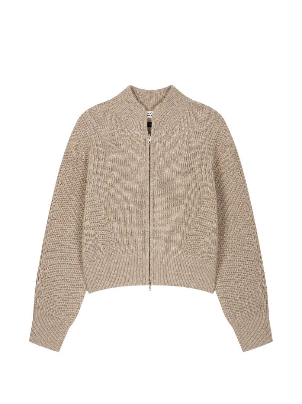 TOMBOY ribbed-knit zip-up cardigan - Toni neutri