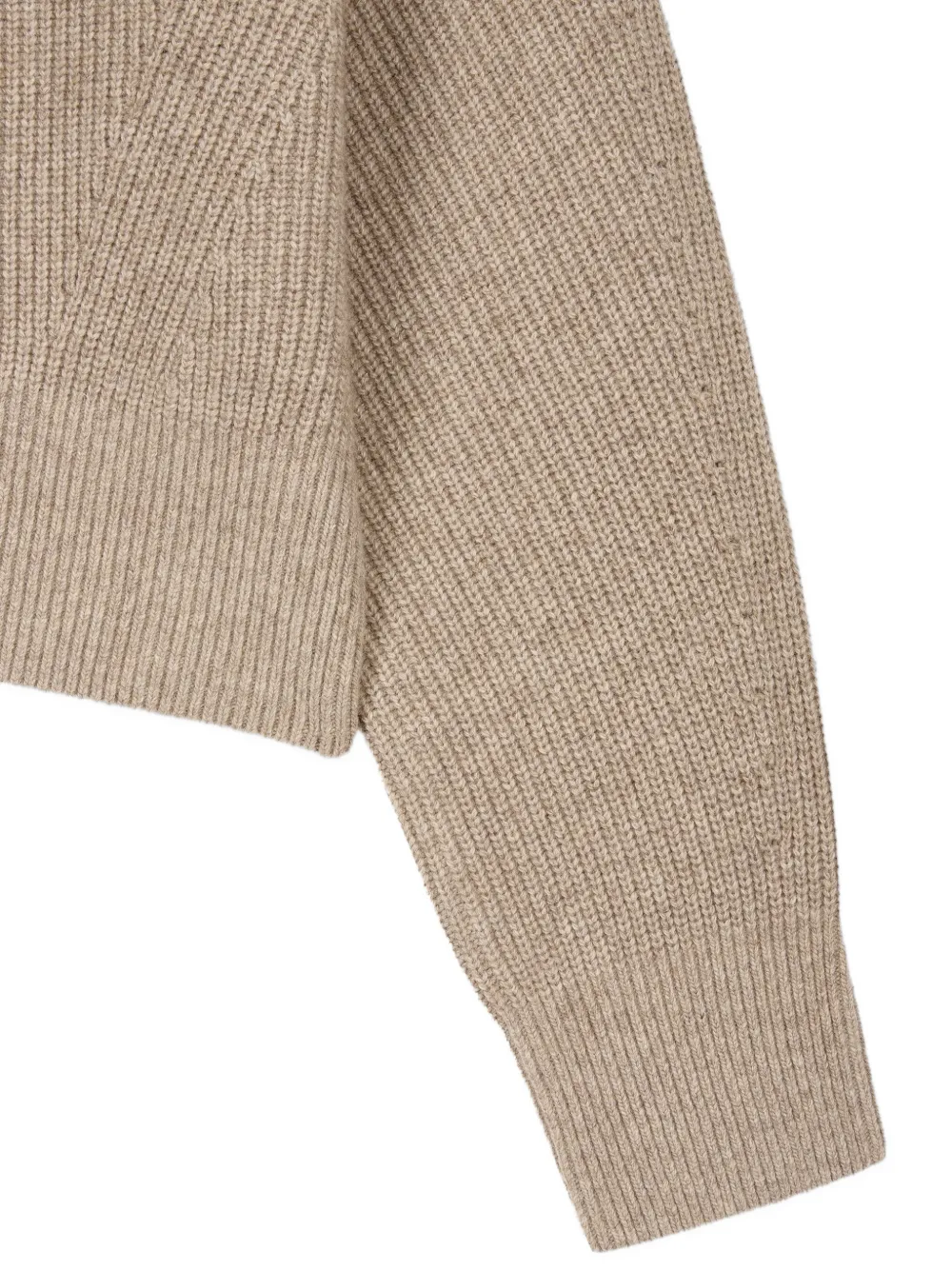 TOMBOY ribbed-knit zip-up cardigan Beige