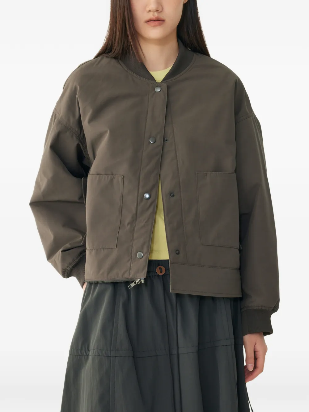 TOMBOY zip-up bomber jacket Grijs