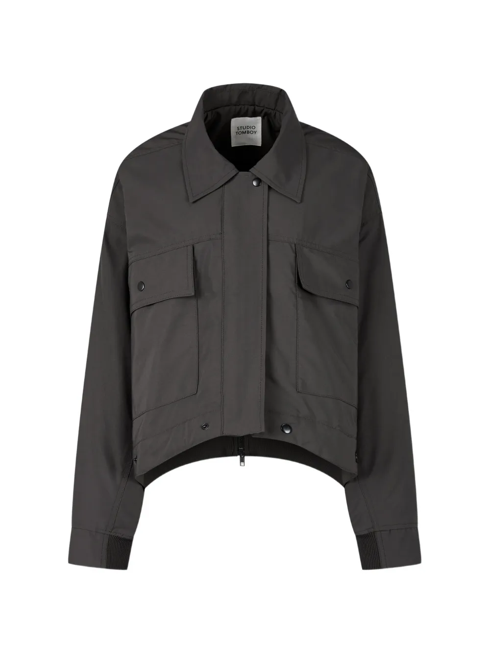 TOMBOY zip-up bomber jacket Grijs