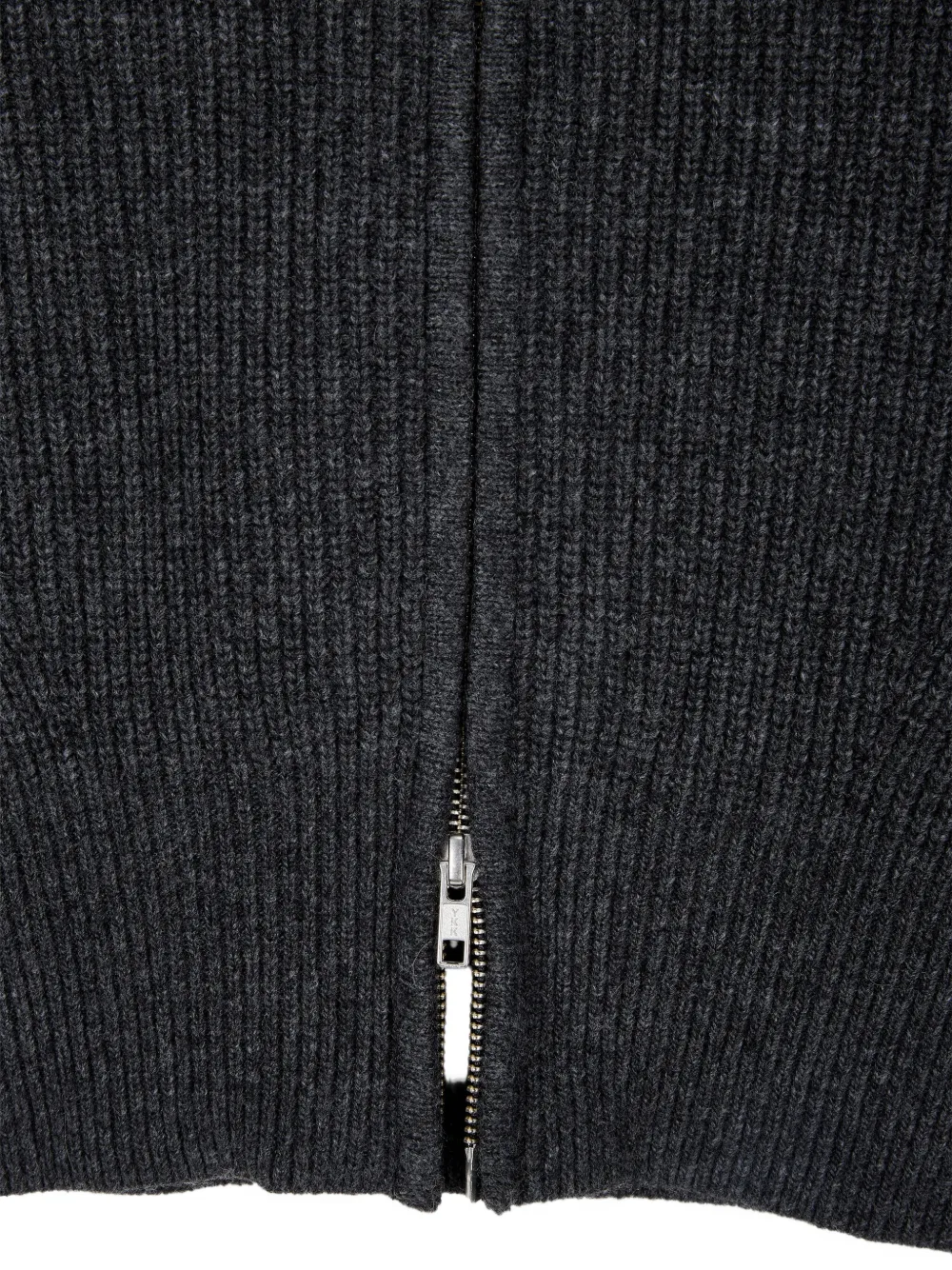 TOMBOY ribbed-knit zip-up cardigan Grijs