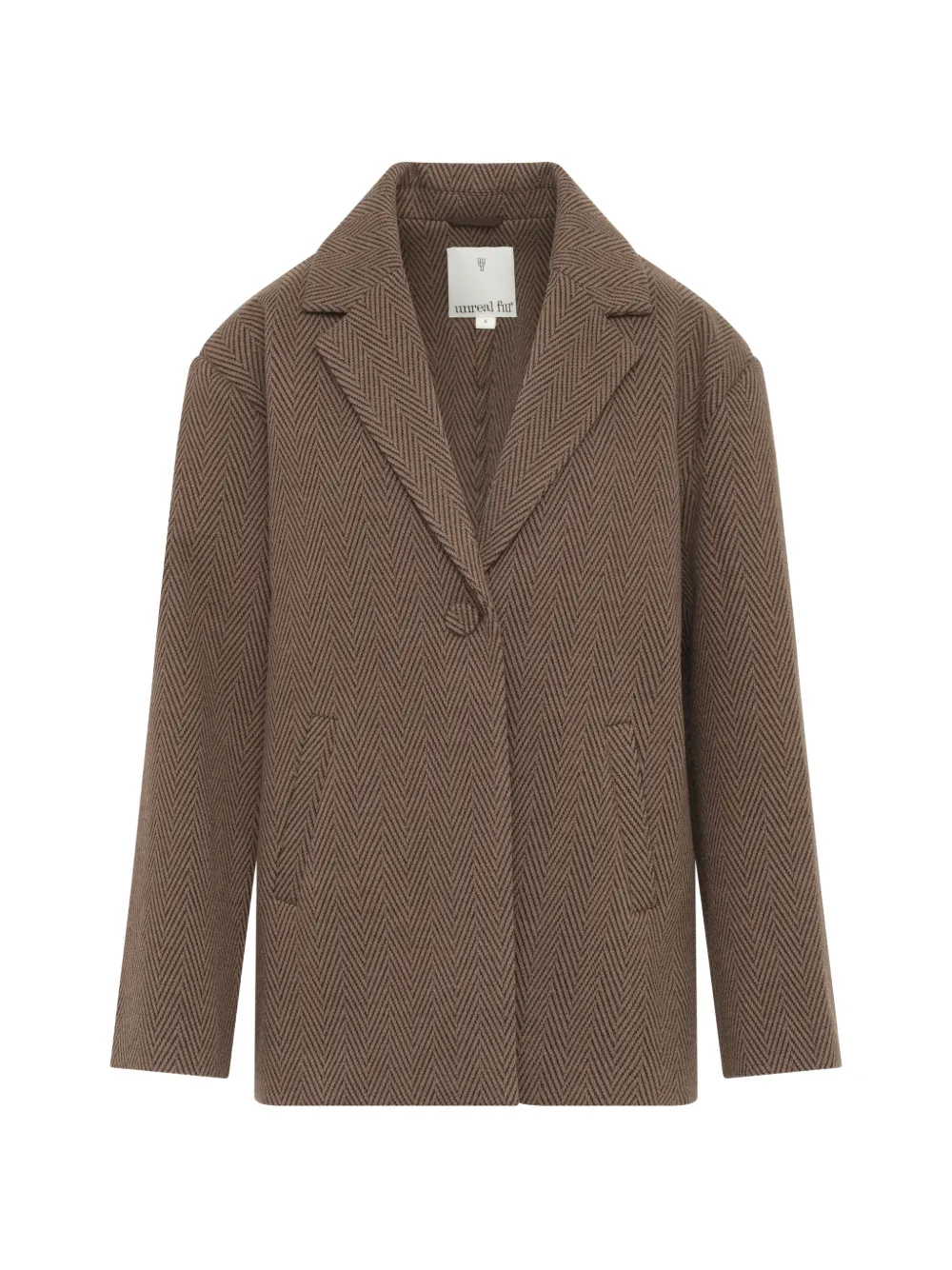 Unreal Fur Meridian herringbone-pattern blazer - Braun