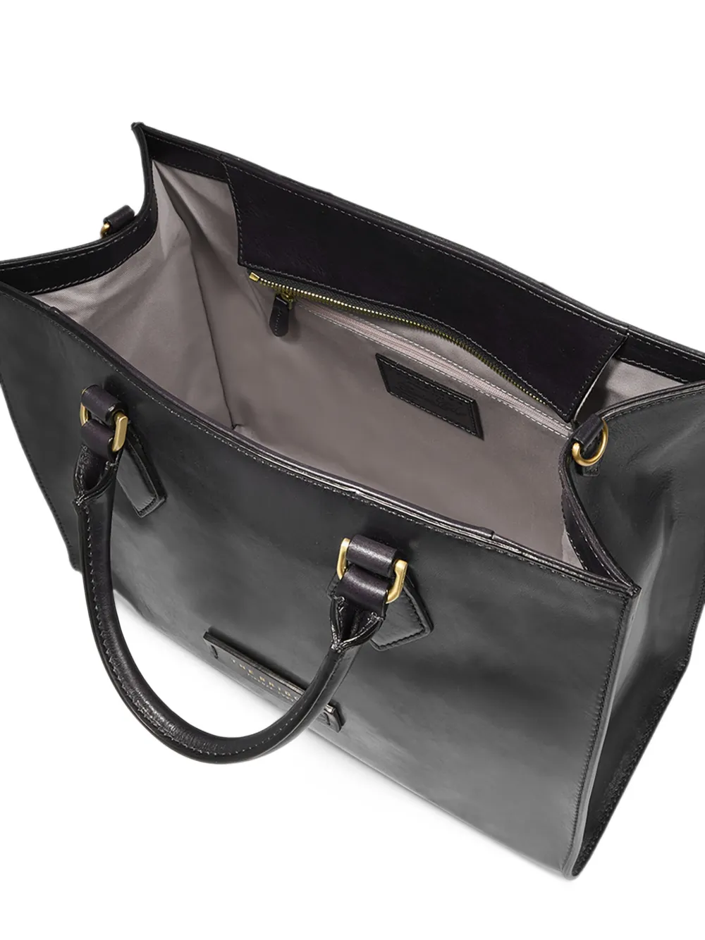 The Bridge Leren shopper met afneembare band Zwart