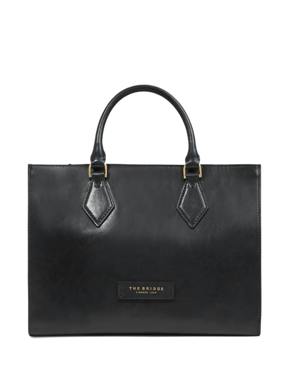 The Bridge Detachable-strap Leather Tote Bag In Black