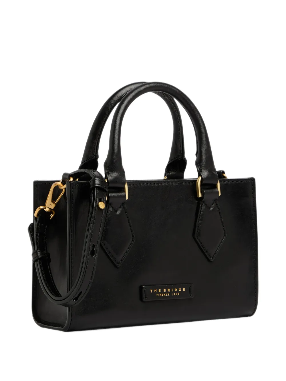 The Bridge Leren shopper Zwart