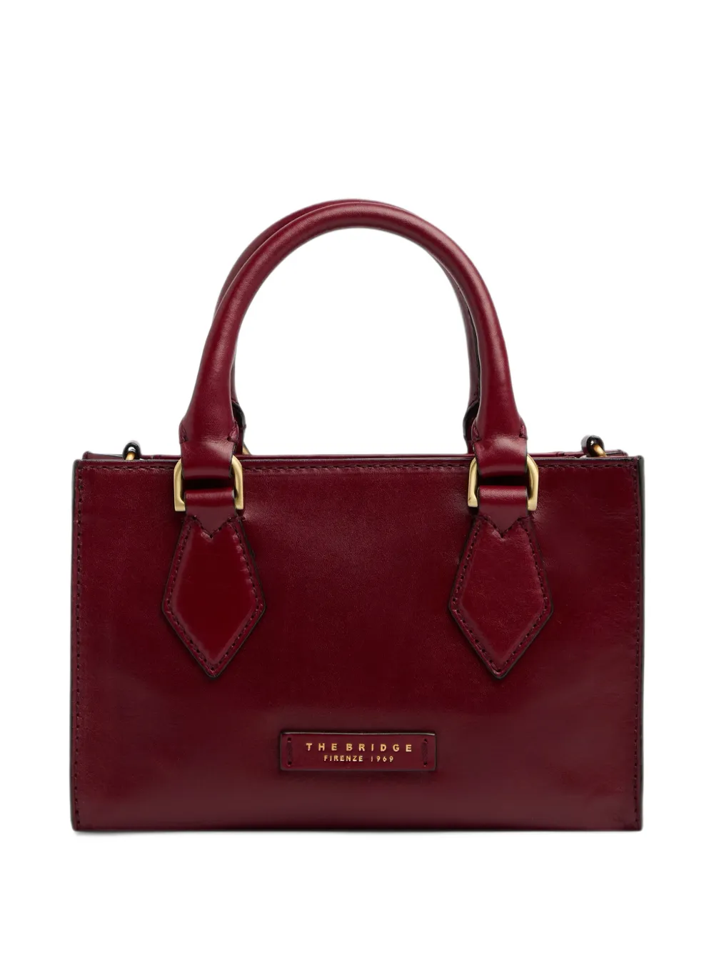 The Bridge Leather Tote Bag In Burgundy